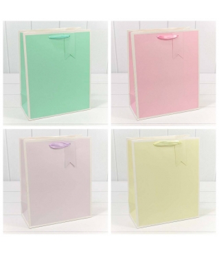 Пакет подарочный Однотонный в рамке (микс) 26*32*13 210г 1/20 1/240