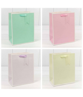 Пакет подарочный Однотонный в рамке (микс) 18*23*10 210г 1/20 1/480