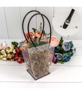 Пакет пластиковый "Ваза для цветов" Чёрный 12*12,5*8 1/10 1/400