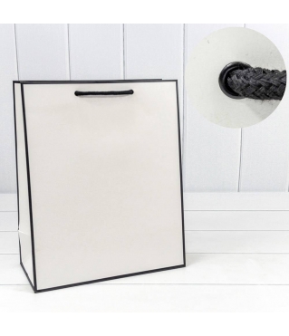 Пакет подарочный "Рамка узкая" Белый/Чёрный 26*32*13 230г 1/20 1/240