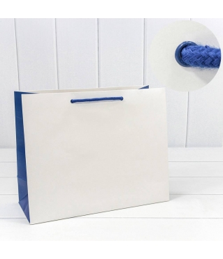 Пакет подарочный Белый/Синий 32*26*13 230г 1/20 1/240