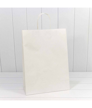 Пакет подарочный Крафт Белый 33*45*15 120г 1/20 1/120