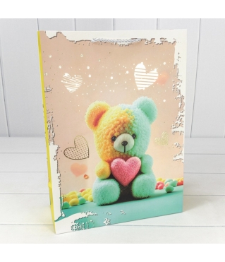 Пакет подарочный с тиснением "Мишки" (микс 314) 30*41,5*12 210г 1/20 1/80