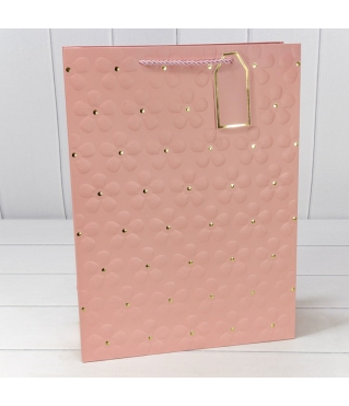 Пакет подарочный с тиснением "Цветочки" (микс) 26*32*12 210г 1/20 1/240