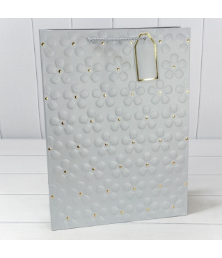 Пакет подарочный с тиснением "Цветочки" (микс) 26*32*12 210г 1/20 1/240