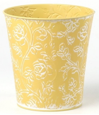 Декоративное кашпо D14XH14,5/B10СМ, желтый, металл