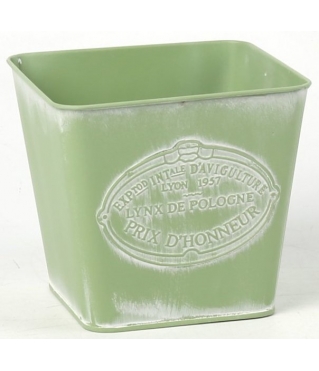 Декоративное кашпо 14,5XH13X10,5СМ, зеленый, металл