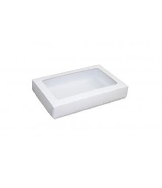 Коробка подарочная 200*120*30 мм, белая с окном