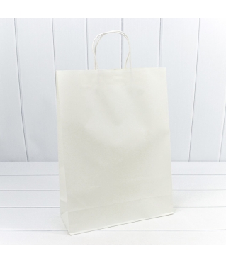 Пакет подарочный Крафт Белый 31*42*11,5см 120г 1/20 1/120