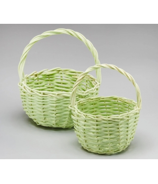Набор корзин плетеных (ива), D24x13/26 см, D18x11/23 см, 2 шт., зеленый