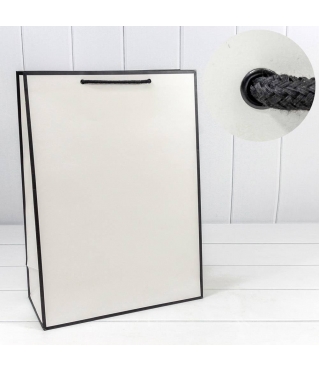 Пакет подарочный "Рамка узкая" Белый/Чёрный 32*45*15 230г 1/20 1/80