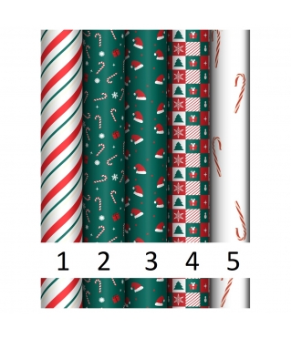 Упаковочная бумага глянц. 70*100см, "Christmas pattern", 80г/м2, дизайн 2