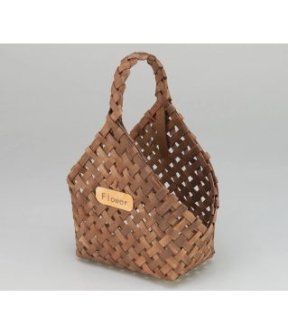 Корзина плетеная (секвойя), 23*12*7*22/28cm, 1 шт., коричневый