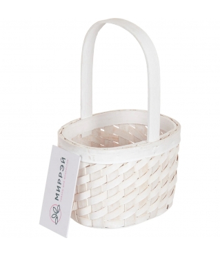 Корзина плетеная (секвойя), 18x15x12/25 B15x11 см, 1 шт., выбеленный