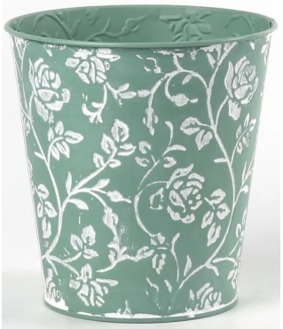 Декоративное кашпо D14XH14,5/B10СМ, бирюзовый, металл