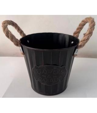 Кашпо металлическое 16*11,5*14,5, 1 шт., темный шоколад