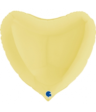 Шар (18"/46 см) Сердце, Matte Yellow, 1 шт; Grabo.