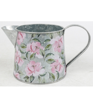 Декоративное кашпо-кувшин "Нежные пионы" 18.5XD11.5XH9.5/10.5CM, металл