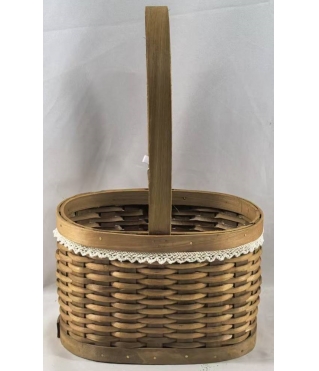 Корзина плетеная (секвойя),18x12x11/30 B:19x12 см, 1 шт., св.коричневый