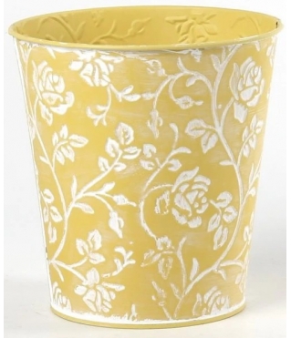 Декоративное кашпо D14XH14,5/B10СМ, св.желтый, металл