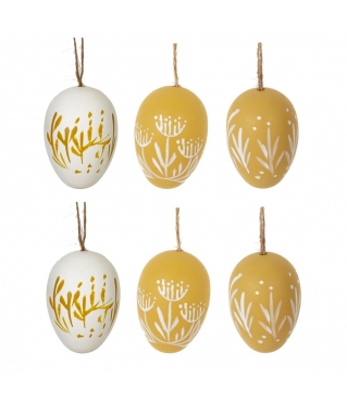 Набор из 6-ти подвесных украшений Пасхальное яйцо (3,5*5,5), L15 W13 H5 см