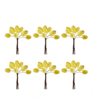 Набор из 6-ти украшений на штекере Яйца пасхальные, L17 W3 H18/10 см