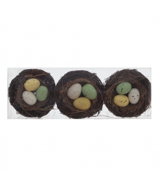 Набор из 3-х украшений Пасхальное гнездо, L31 W11 H5 см