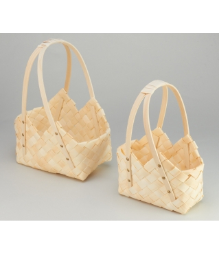 Корзина плетеная (секвойя) 22x15x14/18.5/34 см, 1шт., выбеленный