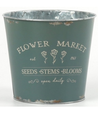 Декоративное кашпо "Цветочный рынок" 15XH13,5CM/B11,5, металл, бирюзовый