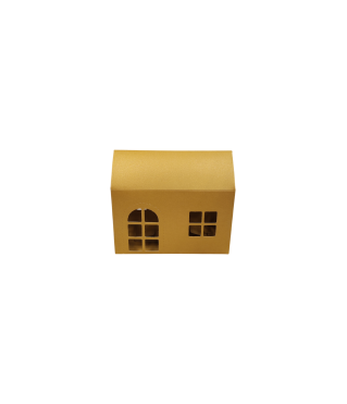 Коробка-домик 150*75*90 мм (до крыши) мм ( до крыши), золотистая