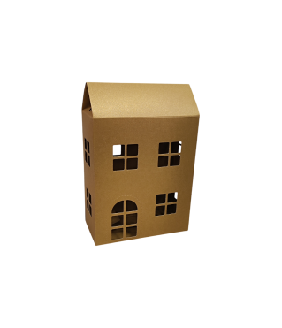 Коробка-домик 150*75*180 мм (до крыши) мм ( до крыши), золотистая