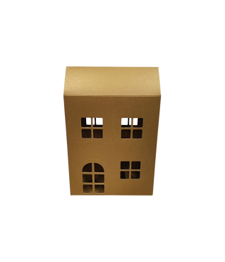 Коробка-домик 150*75*180 мм (до крыши) мм ( до крыши), золотистая