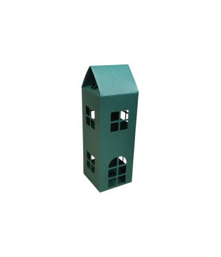 Коробка-домик 75*75*180 мм (до крыши) мм ( до крыши), зеленый блеск