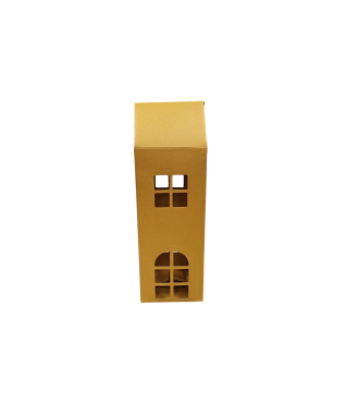 Коробка-домик 75*75*180 мм (до крыши) мм ( до крыши), золотистая