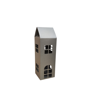 Коробка-домик 75*75*180 мм (до крыши) мм ( до крыши), серебристый