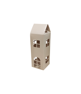 Коробка-домик 75*75*180 мм (до крыши) мм ( до крыши), молочный