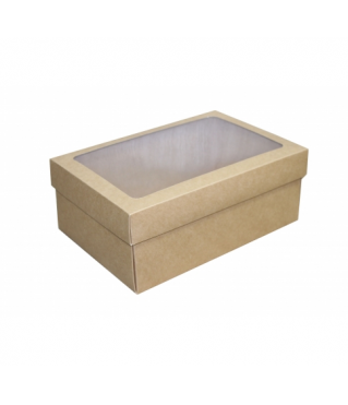 Коробка самосборная 180*110*70 мм, крафт с окном