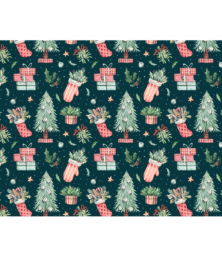 Коробка подарочная 230*150*80 мм, дизайн МО2025-11 с белым дном