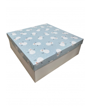 Коробка подарочная 200*200*70 мм, дизайн МО2025-10 с белым дном