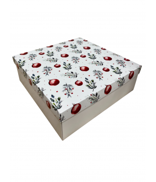 Коробка подарочная 270*180*50 мм, дизайн МО2025-6 с крафт/белым дном