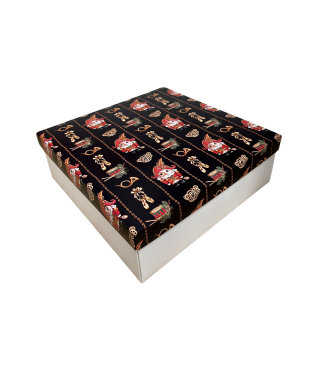 Коробка подарочная 200*200*100 мм, дизайн МО2025-14 с белым дном