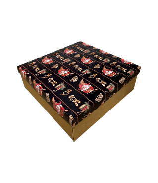 Коробка подарочная 270*180*50 мм, дизайн МО2025-14 с крафт/белым дном