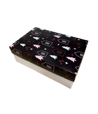 Коробка подарочная 180*110*30 мм, дизайн МО2025-9 с белым дном