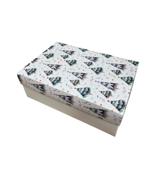 Коробка подарочная 230*150*80 мм, дизайн МО2025-8 с белым дном