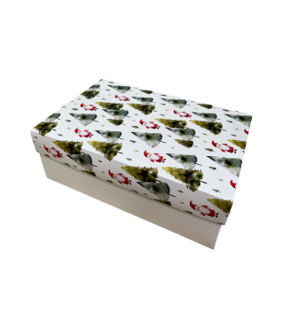 Коробка подарочная 230*150*80 мм, дизайн МО2025-2 с белым дном