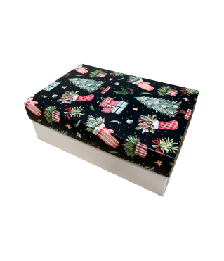 Коробка подарочная 180*110*30 мм, дизайн МО2025-11 с белым дном