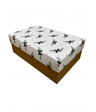 Коробка подарочная 180*110*30 мм, дизайн МО2025-12 с крафт дном