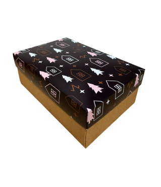 Коробка подарочная 180*110*70 мм, дизайн МО2025-9 с крафт дном