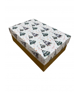 Коробка подарочная 180*110*70 мм, дизайн МО2025-8 с крафт дном