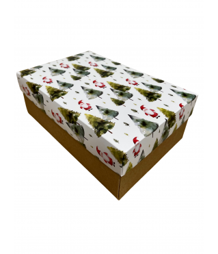 Коробка подарочная 180*110*30 мм, дизайн МО2025-2 с крафт дном